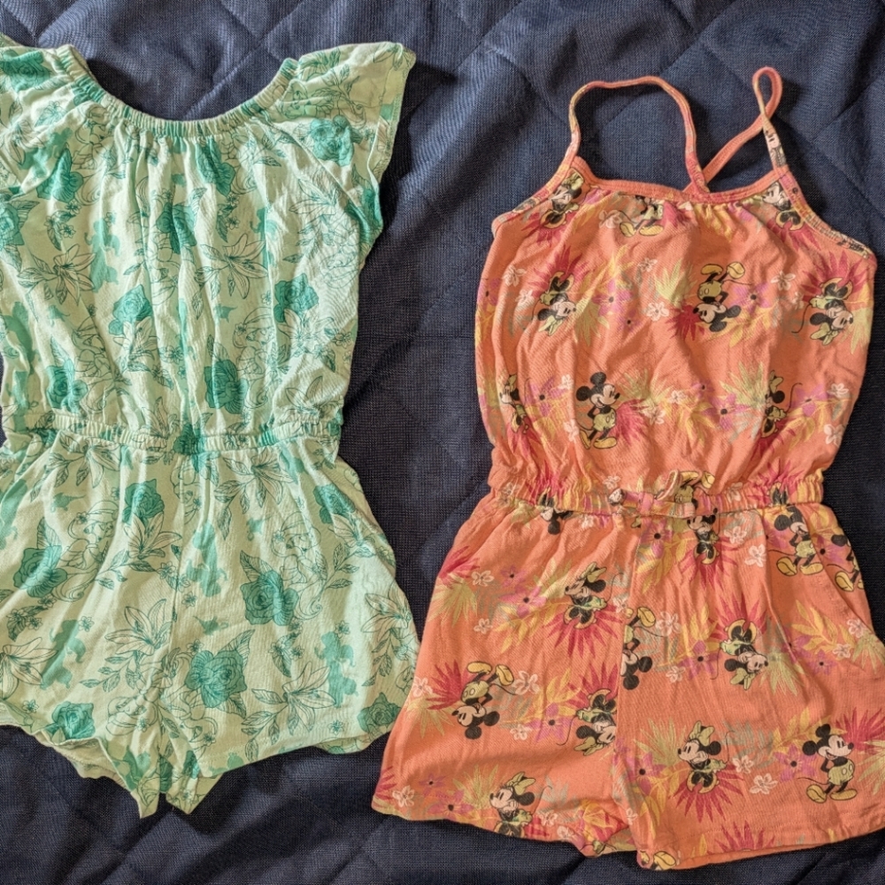 Girls one piece Disney rompers, size 4